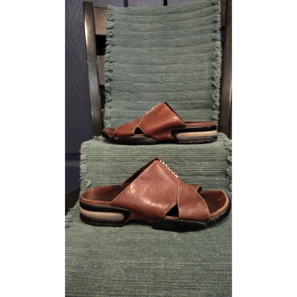 Cole Haan Women's 7B Brown Leather Upper Slip On Sandals - Picture 1 of 8